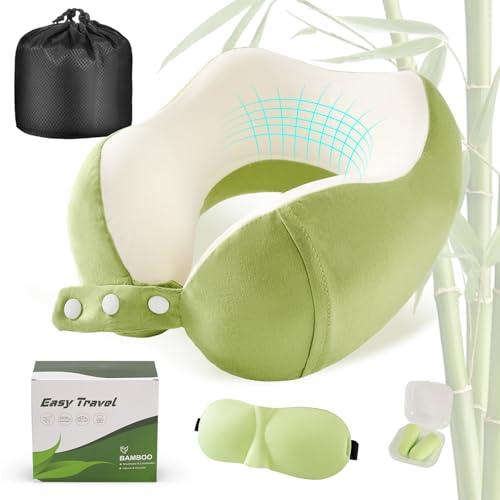 Cirorld Neck Pillow for Traveling, Travel Pillows for Airplanes Green - color: Green