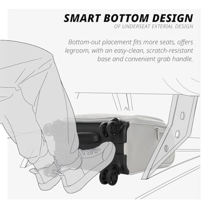 Verage Underseat Carry On Luggage with Wheels,14.5-Inch,Cloud Gray - color: Cloud Gray, size: 14.5-Inch Plus Underseat