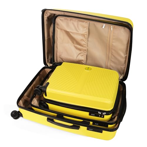 Luggage Set 3 Pieces Suitcase with Wheels 20/24/28, Blue - color: blue