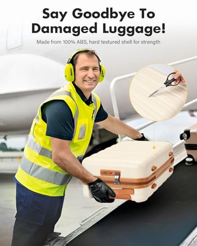 Lekesky 16 Inch Underseat Carry On Luggage Airline Approved, D-Beige-Brown - color: D-Beige-Brown, size: 16 Inch