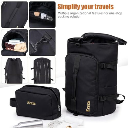 Eeeza Luggage Sets 5 Piece,Hardside Expandable Durable Luggage,21"/25"/30" - color: Black