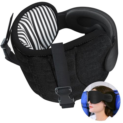 SARISUN Travel Pillows for Airplanes, Stable Head Support, Travel Essential - color: Stripe Black