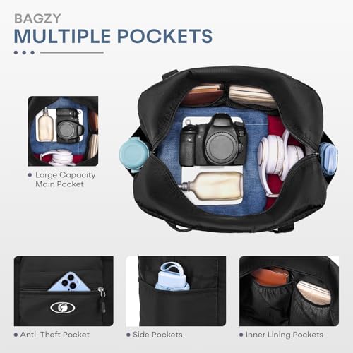 40x30x20 cm Travel Bag Foldable,Lightweight Gym Bags for Women Men,16x12x8 inch Personal Item Bag for Airlines, 25L Waterproof Travel Duffel Bags for Carry on Weekender Overnight Hospital Gray