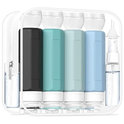 Redfly Travel Bottles for Toiletries 3oz, 17 Pack Travel Size Containers - color: Gray, size: 17Packs