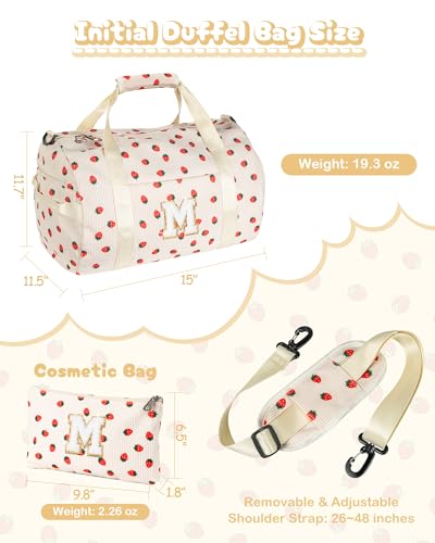 Holiday Gift Set, Girls Gym Bag, Kids Personalized Weekend Duffel - color: Beige, style: S