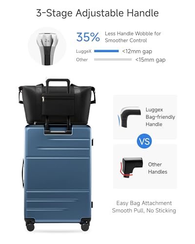 LUGGEX Top Opening Trunk Luggage, Aluminum Frame, Blue, 26" - color: Blue, size: 26 Inch Aluminum