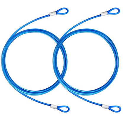 4.7mm(3/16") Steel Security Cable with Loops, Bike Lock Cable, 2Pack - color: Blue, size: 4FT-(2Pack)