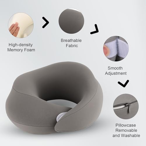 Neck Pillow Airplane,Plane Pillow for Long Flight,Travel Pillow Gray - color: Gray