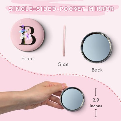 A-Z Personalized Maid Of Honor Gifts, Initial Makeup Bag with Mirror, B - color: White, style: B