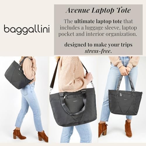 Baggallini Avenue Tote - 12x18 Laptop Tote Bag for Women - Lightweight Work Travel Carry On Bag - color: Pacific