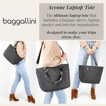 Baggallini Avenue Tote - 12x18 Laptop Tote Bag for Women - Lightweight Work Travel Carry On Bag - color: Pacific