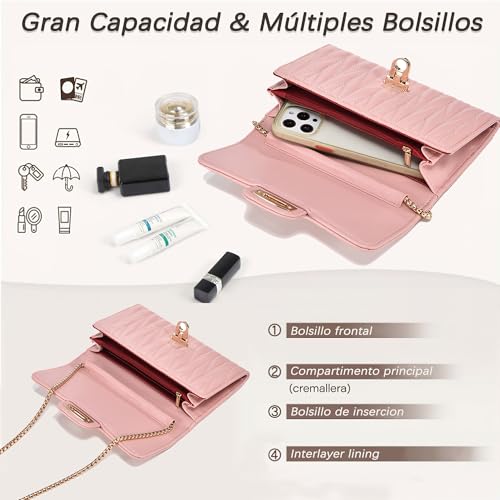 Small Crossbody Bag Sling Bag, Phone Holder for Women - color: L Pink