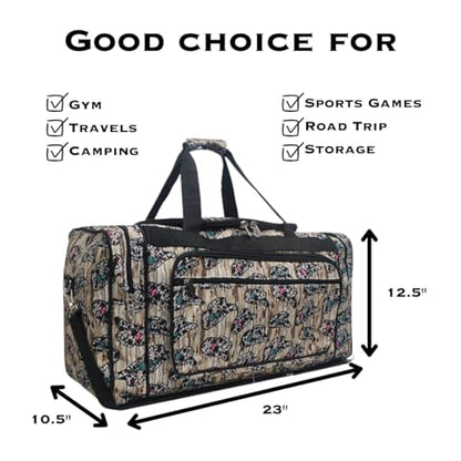 NGIL Canvas 23" inch Duffle Bag (Aztec Cow-Black) - color: Aztec Cow-Black