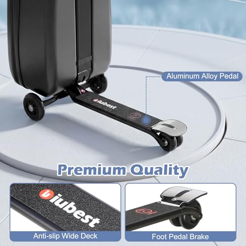 Scooter Luggage for Kids Removable & Foldable Ride on Suitcase-Black - color: Black