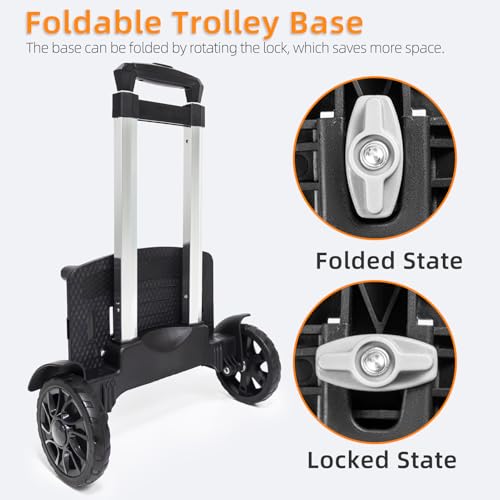 Backpack Trolley, Rolling Cart with Large Solid Tank Wheels, Luggage Cart - size: Large Tank Wheels without Edge-Guard Base