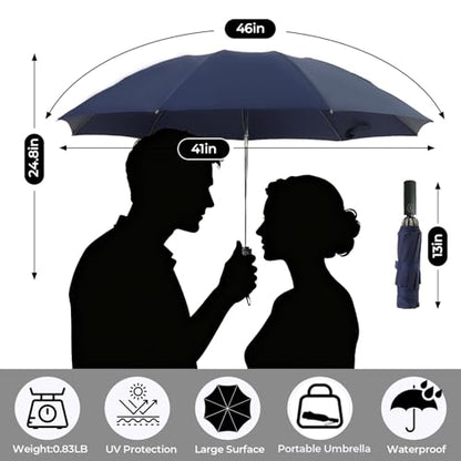 LLanxiry Compact Travel Umbrella, Windproof Automatic Umbrellas for Rain - color: Inverted-Navy