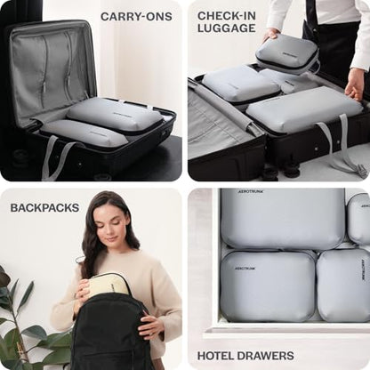 Aerotrunk Ultralight Compression Packing Cubes for Travel, 3-Pack, Light Grey - color: Light Grey, size: 3-Pack