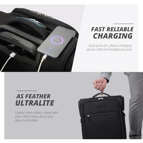 Verage Underseat Carry On Luggage with Wheels,16-Inch,Black - color: Black, size: 16-Inch Rolling Underseat