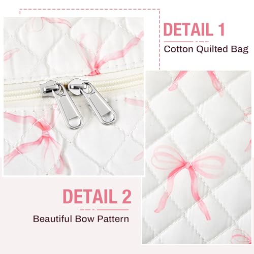 Abbylike Hospital Bag for Women, Quilted Weekender Duffle Bag,Bow - style: Bow