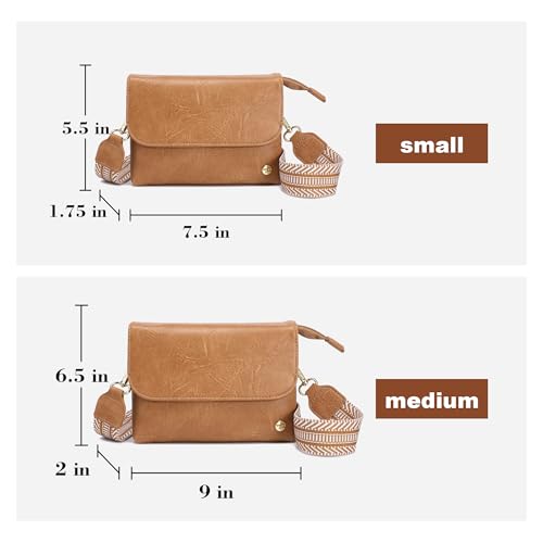 MINICAT RFID Small Crossbody Bags for Women Vegan Leather Cross Body Purse - color: Tan, size: Small