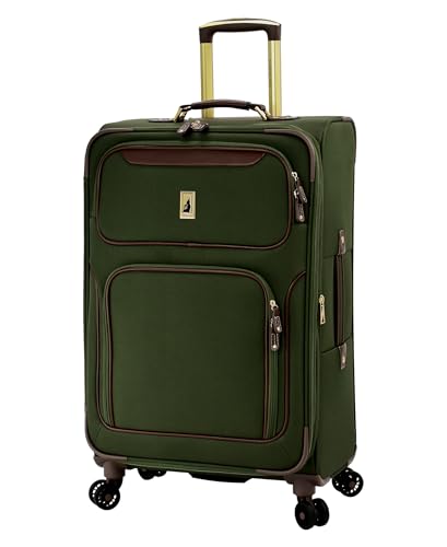 London Fog Nottingham 25 Inch Expandable Spinner Softside Suitcase, Olive Chestnut - color: Olive Chestnut