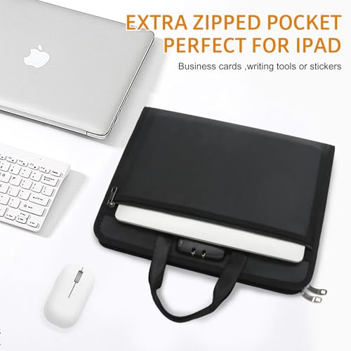 onvvippiv File Organizer Fireproof Expanding with Lock Zipper - color: Black - With Lock, style: Classic