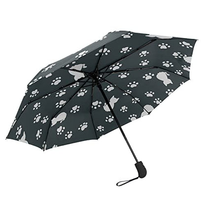 Automatic Auto Open Close Compact Printed Travel Umbrella for Rain Water-Resistant Mini Small Size Lightweight Folding Umbrella - color: Cat Claw