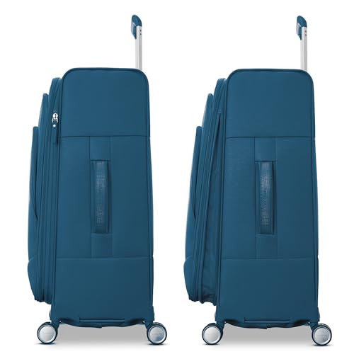 Samsonite UpLIFT Lightweight Medium Checked Softside Luggage with Spinner Wheels - Expandable - Airline-Approved, Polyester Soft Suitcase for Ultra Light Travel - Cerulean Blue - color: Cerulean Blue, size: Medium Checked