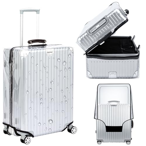 Veki Clear Suitcase Cover PVC Protector - color: Panax Pseudoginseng Open, size: 26inch