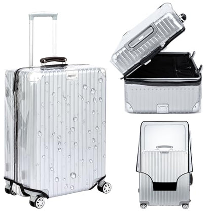 Veki Clear Suitcase Cover PVC Protector - color: Panax Pseudoginseng Open, size: 26inch