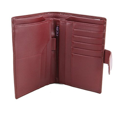 Genuine Sheep Leather Smart Family Size Passport Travel Wallet/Holder (ruby woo) - color: ruby woo