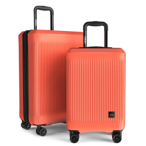 Verdi Hardside Expandable Luggage Set, Carry-On/24-In Suitcase with Spinner Wheels - color: Orange, size: 2-Piece Set (20/24)