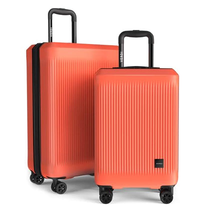 Verdi Hardside Expandable Luggage Set, Carry-On/24-In Suitcase with Spinner Wheels - color: Orange, size: 2-Piece Set (20/24)