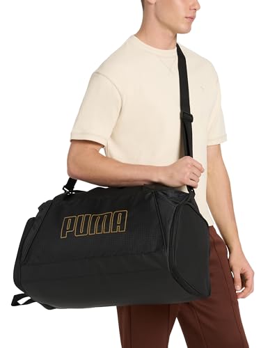 PUMA unisex-adult Accelerator Duffel Bag with Removable Strap & Shoe Pocket - color: Black