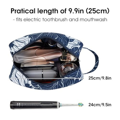 Narwey Travel Toiletry Bag for Women, Dopp Kit Men, Bathroom, Medicine Bag - color: Blue Lotus