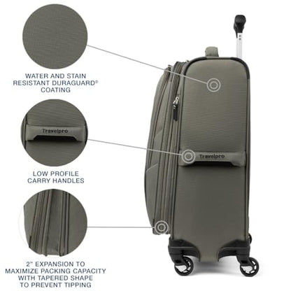 Travelpro Maxlite 5 Softside Carry-On Luggage Spinner, Green, 21-Inch - color: Slate Green, size: Carry-on 21-Inch