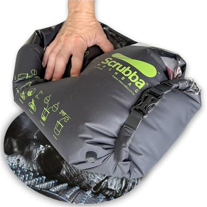 Scrubba Wash Bag Patented Washboard-in-a-Bag™ 5 oz Travel Clothes Washer
