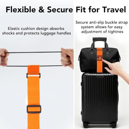 Luggage Connector Straps, Adjustable Elastic Durable Straps for Connecting Luggage Bags to Suitcases, Hands-Free Travel Essential (Rainbow) - color: Rainbow