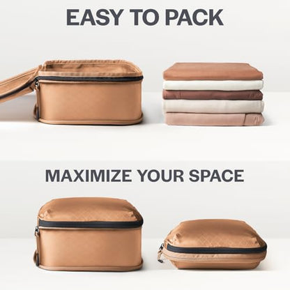 Aerotrunk Ultralight Compression Packing Cubes for Travel, 6-Pack, Mocha - color: Mocha, size: 6-Pack