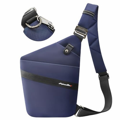 Anti-Theft Slim Crossbody Bag for Women & Men, Pickpocket Proof Sling For Travel - color: Navy