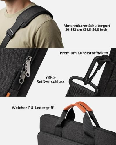 bagasin 17 17.3 18 inch Laptop Bag Carrying Case with Edge Protection - color: Black, size: 17.3