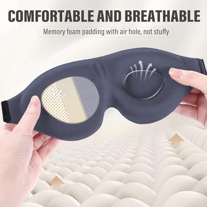YIVIEW Sleep Mask for Side Sleeper, Light Blocking Zero Pressure Blindfold - color: Grey
