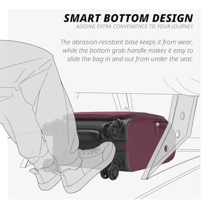 Verage Underseat Carry On Luggage with Wheels,14-Inch,Grape Red - color: Grape red, size: 14-Inch Compact Underseat
