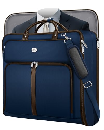 MATEIN Suit Bag Travel, Large Travel Garment Bag Up to 7 Suits with Strap - color: Dark Blue