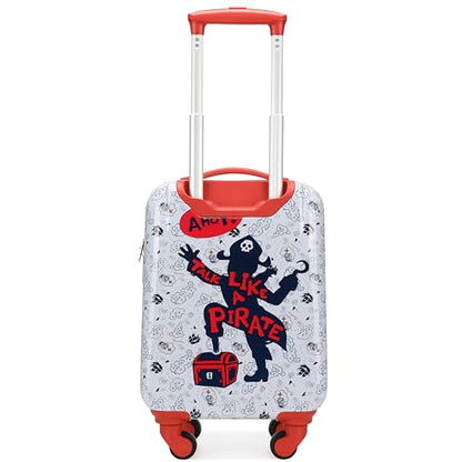 Nautica Kids Luggage - 18" Airline Approved Rolling Hardside Upright Carry-on Suitcase with Wheels (Pirate Ahoy) - color: Pirate Ahoy