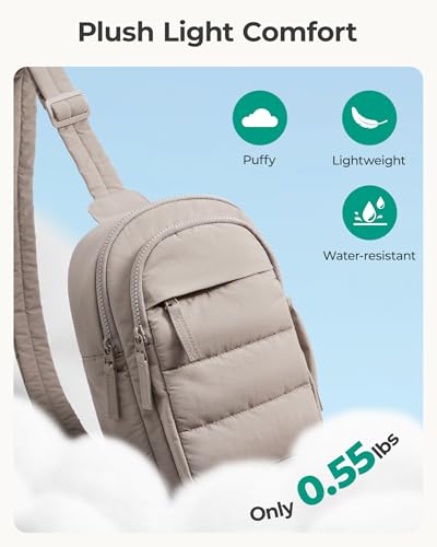 BAGSMART Small Sling Bag for Women, Puffer Crossbody Bag Hobo Handbag - color: Dim Gray
