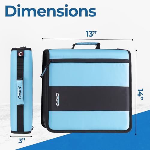 Case-it School Zipper Binder | 2-Inch O-Rings | 350-Sheet | D-251 Teal - color: Teal Blue, size: 1 Pack
