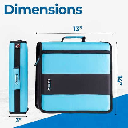 Case-it School Zipper Binder | 2-Inch O-Rings | 350-Sheet | D-251 Teal - color: Teal Blue, size: 1 Pack