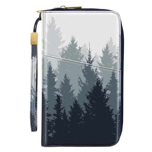 Family Passport Holder Wallet RFID Blocking Document Organizer - color: Forest