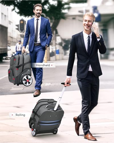 MATEIN Rolling Laptop Bag with Larger Wheels, Anti Theft Lock for Adult Men - color: Grey